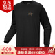 始祖鳥(niǎo)（ARC'TERYX）Kragg Cotton Shirt LS 戶(hù)外男士圓領(lǐng)純棉長(cháng)袖T恤衫 Logo印花上衣 X9714/24K Black黑金 M （70kg-80kg）尺碼偏大