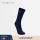 Tommy Hilfiger女裝含羊毛混紡簡(jiǎn)約繡標純色舒適羅紋彈力中筒休閑運動(dòng)襪子 藏青色416 1雙 均碼 OS
