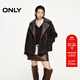 ONLY2025秋季新款設計感毛絨皮革拼接寬松棉服外套女|125422011 E08板巖棕色 S