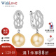 WithLove18K金南洋金珍珠海水珠耳墜豪華群鑲鉆石耳扣耳環(huán)真鉆女 【白18K金】配鉆22分/定制 8-9mm