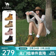 駱駝（CAMEL）【迪麗熱巴同款】山越馬丁靴秋冬新款高幫戶(hù)外工裝靴大黃靴女 L25W076018 女款土黃 37