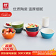 雙立人（ZWILLING）碗陶瓷碗套裝家用湯碗面碗防滑多用碗家用餐具套裝 彩虹碗6件套