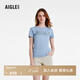 AIGLE艾高輕奢短袖T恤春夏款上衣舒適戶(hù)外休閑運動(dòng)時(shí)尚圓領(lǐng)女 淺牛仔藍 BI253 40 (170/92A)