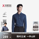 勁霸男裝男士T恤秋冬翻領(lǐng)純色商務(wù)長(cháng)袖POLO衫男|BTXT3663 印度藍 M
