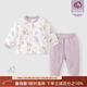 童戀初心寶寶棉服套裝冬裝嬰兒保暖加厚秋冬分體夾棉衣服男女兒童棉衣棉褲 【棉衣套裝】風(fēng)鈴信子 80