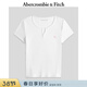 Abercrombie & Fitch經(jīng)典小麋鹿圖案美式修身小V領(lǐng)短袖T恤上衣25夏季女裝139-5297 白色 XS (160/84A)