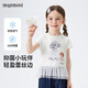 MQDMINI童裝女童短袖T恤10A抑菌兒童t恤甜美百搭上衣 萌寵蕾絲邊