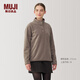 MUJI女式 抓絨 套頭衫 女士衛衣外套女款秋冬女裝 上衣BB2QSA4A 深咖啡色 S (155/80A)