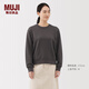 MUJI女式 毛圈 運動(dòng)衫 女士衛衣女款圓領(lǐng) 25年冬季 女裝 BB2SVA5A 炭灰色 M (160/84A)