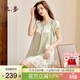 絲界重磅真絲睡裙女100%桑蠶絲寬松短袖公主裙睡衣手工繡花家居服禮物