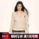 AAISUP美式V領(lǐng)鉤花鏤空針織衫女秋冬2026新款純色內搭罩衫吊帶兩件套潮 燕麥色 均碼 (80-125);15天內發(fā)貨