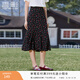 香影黑色櫻桃碎花半身裙女2025夏裝新款高腰法式赫本風(fēng)雪紡魚(yú)尾裙 黑色 M 160/64A/95-110斤