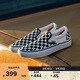 VANS范斯官方 Slip-On黑白棋盤(pán)格一腳蹬職業(yè)滑板鞋低幫 黑色 38