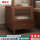 華萊德純實(shí)木床頭柜現代簡(jiǎn)約小型家用臥室中古風(fēng)胡桃木色主臥床頭柜實(shí)木 【純實(shí)木玻璃款】胡桃色 長(cháng)40*寬40*高55公分