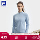 FILA 斐樂(lè )25冬季新款健身運動(dòng)半拉鏈瑜伽跑步內搭加絨保暖女子長(cháng)袖T恤 新時(shí)風(fēng)淺藍-BU M 165/84A/M