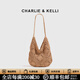 CHARLIE&KELLI CK品牌包包女款文藝手工鉤花鏤空編織包單肩女士2026新款手提包 卡其色【母親節生日520情人節禮物】