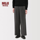 MUJI女式 起毛 直筒褲 褲子女款長(cháng)褲休閑褲女裝25年冬季 BE1XRC5A 炭灰色圖案 L (165/70A)