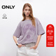 ONLY2025夏季新款酷感字母印花落肩圓領(lǐng)短袖T恤女|125201066 A38一有紫色 L