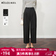 Olrain歐芮兒黑色通勤錐形西裝九分褲女裝夏季闊腿褲長(cháng)褲子 黑色 M 160/68A/M