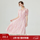 茵曼（INMAN）天絲法式田園碎花連衣裙2024夏季浪漫氣質(zhì)度假甜美A字裙 粉紫色 S