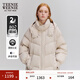 Teenie Weenie【鵝絨】小熊冬季學(xué)院風(fēng)羽絨服休閑通勤中長(cháng)外套女裝 淺卡其色 L (170)