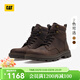 卡特（CAT）新品男士休閑復古經(jīng)典牛皮高幫鞋工裝靴商場(chǎng)同款 棕褐色 41