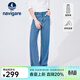 Navigare意大利小帆船牛仔褲春秋款親膚長(cháng)褲休閑直筒褲女不同批次時(shí)間發(fā)貨 牛仔藍 M