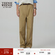 Teenie Weenie小熊秋季休閑寬松長(cháng)褲質(zhì)感時(shí)髦學(xué)院通勤褲子時(shí)尚女士 卡其色 XS (155)