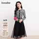 珂萊蒂爾秋季優(yōu)雅氣質(zhì)香風(fēng)修身針織連衣裙女 黑色 S