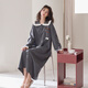 另約睡裙女春秋季純棉長(cháng)袖2026新款灰色睡衣100全棉可外穿甜美連衣裙 深灰小狗 【優(yōu)質(zhì)版】 2XL
