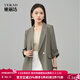 婭麗達七分翻邊袖職業(yè)通勤春夏西裝外套女薄款25新款上衣寬松西服 可可棕(N0) L
