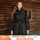 香影黑色假兩件收腰羽絨服女2025冬季新款90白鴨絨雙層領(lǐng)保暖外套 黑色 L 165/88A/110-125斤