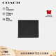蔻馳（COACH）【品牌直供】男士短款黑色皮革折疊錢(qián)包卡包禮物