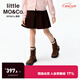 little MO&Co.小酒窩同款親子裝 little moco童裝25冬新款百褶裙短裙半身裙裙子 栗棕色 165 165/67