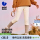 迷你巴拉【高腰打底褲】女童褲子九分高彈秋冬新款 奶白10501 120