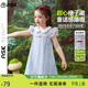 ASK JUNIOR【小清新】?jì)和棺酉男★w袖連衣裙女童格紋公主裙小童娃娃領(lǐng)裙裝