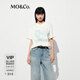 MO&Co.短袖T恤夏接觸瞬間涼感小貓印花棉質(zhì)寬松MBE2TEET16 蘆筍白色 XS /155