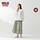 MUJI IDEE 女式 平紋長(cháng)袖罩衫 女士襯衫女裝上衣26年春季新品GA62CC6S 米白色 M （155/80A）