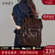 viney新款雙肩包女大容量初中高中生書(shū)包大學(xué)生背包上班電腦包高級感 棕色 戶(hù)外出游簡(jiǎn)約通勤高顏值旅行包