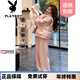 花花公子（PLAYBOY）品牌羽絨棉馬甲三件套女冬季新款休閑運動(dòng)小個(gè)子加絨加厚套裝 粉色馬甲 M (建議100斤以?xún)?