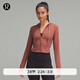 lululemon丨Waist-Seamed Nulu? 女士腰部縫線(xiàn)拉鏈連帽衫 LW3HOES 古銅棕 XS /4