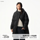播商場(chǎng)同款灰色慵懶寬松中長(cháng)款羽絨服女25冬新款鵝絨服BDS4RD3609 K40玄黑 XS