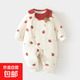 嬰兒連體衣120克加棉寶寶夾棉秋冬外出哈衣保暖加厚棉衣爬服兒童 紅色（榴韻滿(mǎn)堂120克棉連體） 66cm
