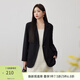 纖莉秀春裝新款大碼女裝胖mm高級感氣質(zhì)通勤百搭彈力舒適純色西裝4133 黑色 3XL