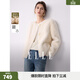 ELLE【100%綿羊毛】白色小香風(fēng)毛絨短外套女2025冬季新款氣質(zhì)上衣 白色 M