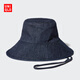 優(yōu)衣庫女裝男裝防紫外線(xiàn)寬沿牛仔帽子/水洗產(chǎn)品26春夏新款487007 69 藏青色 均碼(55-58 cm)