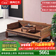 景典 景典紅木家具 非洲雞翅木(學(xué)名：非洲崖豆木) 羅漢床素面獨板加厚實(shí)木客廳中式床榻 1米素面羅漢床+炕幾 1.2米以下