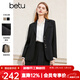 百圖betu女裝春季新款西裝氣質(zhì)小西服外套學(xué)院風(fēng)通勤西服2401T37 黑色 L