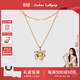 Amber Lollipop蜜蠟項鏈女花瓣吊墜雙層疊戴鎖骨鏈生日520情人節禮物送女友老婆 黃色(Ta'if Rose系列)