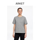 ARKET女裝 基礎款重磅彈力棉短袖圓領(lǐng)T恤夏季經(jīng)典款1135758011 灰色/混色 S 165/88A 模特身高177CM，穿著(zhù)S碼